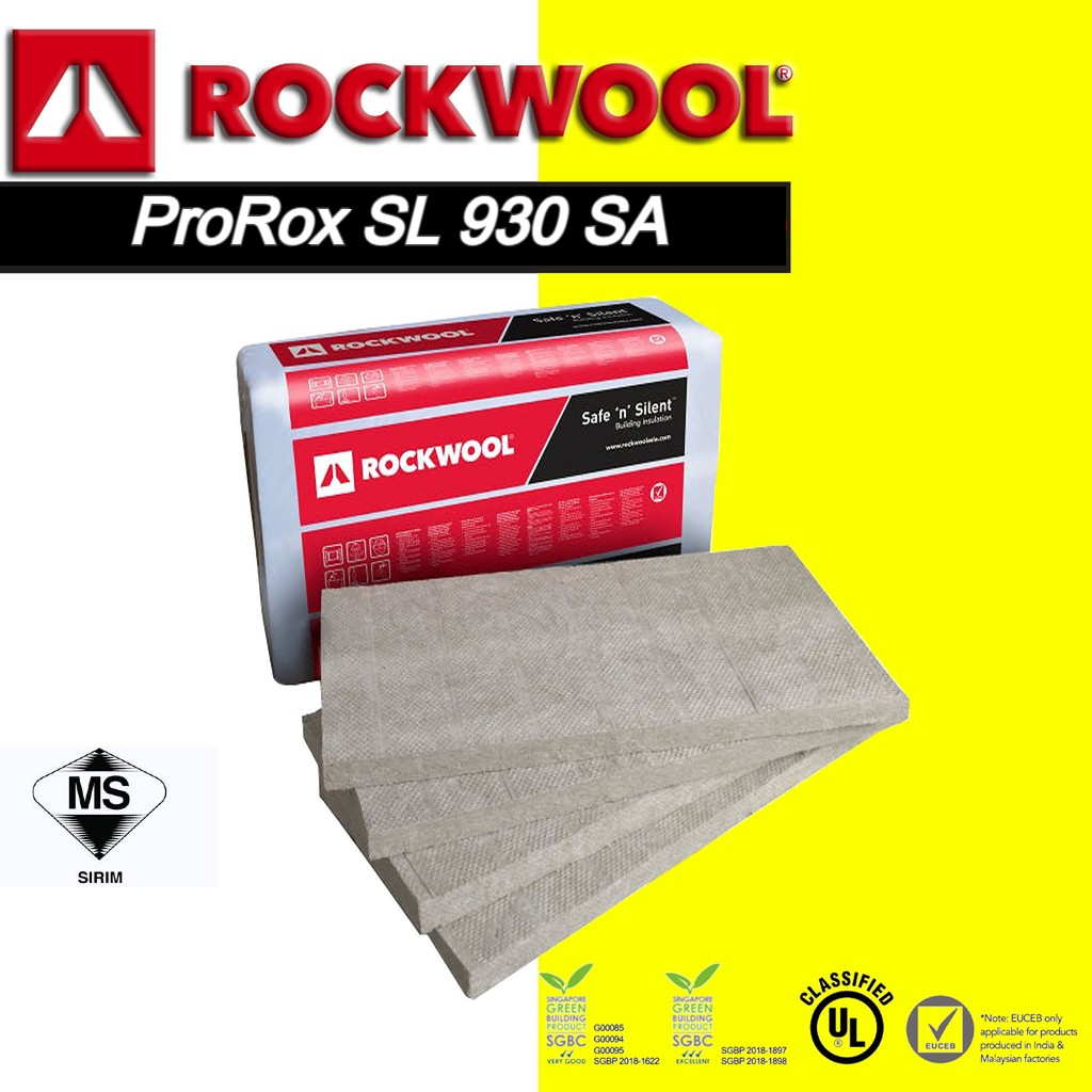 60KG/M³ Rockwool Slab Soundproof Safe Refractory insulation material930 ...