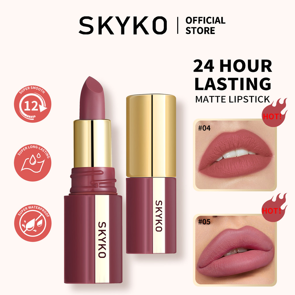 SKYKO Matte Lipstick Long Lasting Lipgloss - 6 Colors | Shopee Malaysia