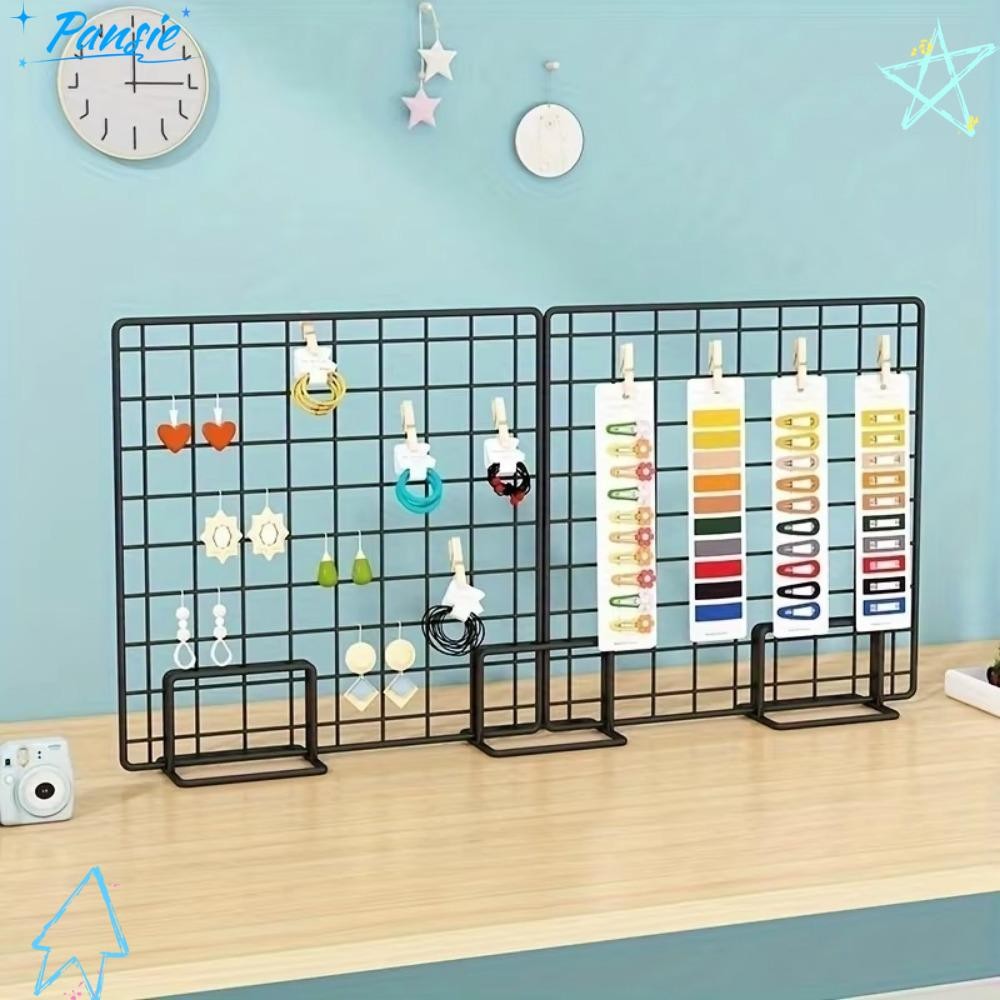 PANSIE Display Rack, with Base Grid Storage Rack, Modern Metal Grid ...