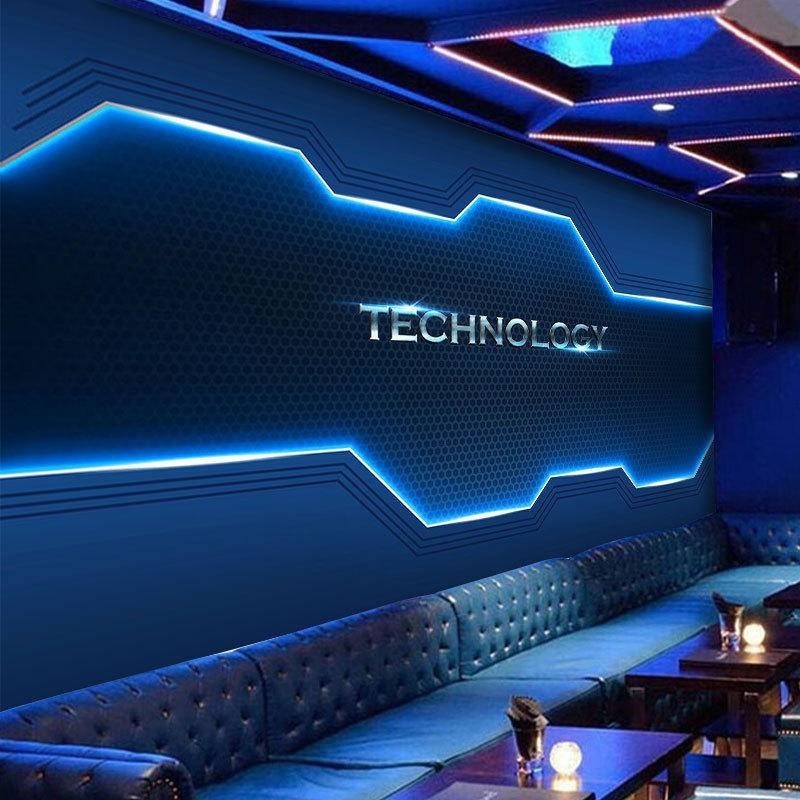 Custom 3D Technology Wallpaper Mural for Ktv Wall Bar Background ...