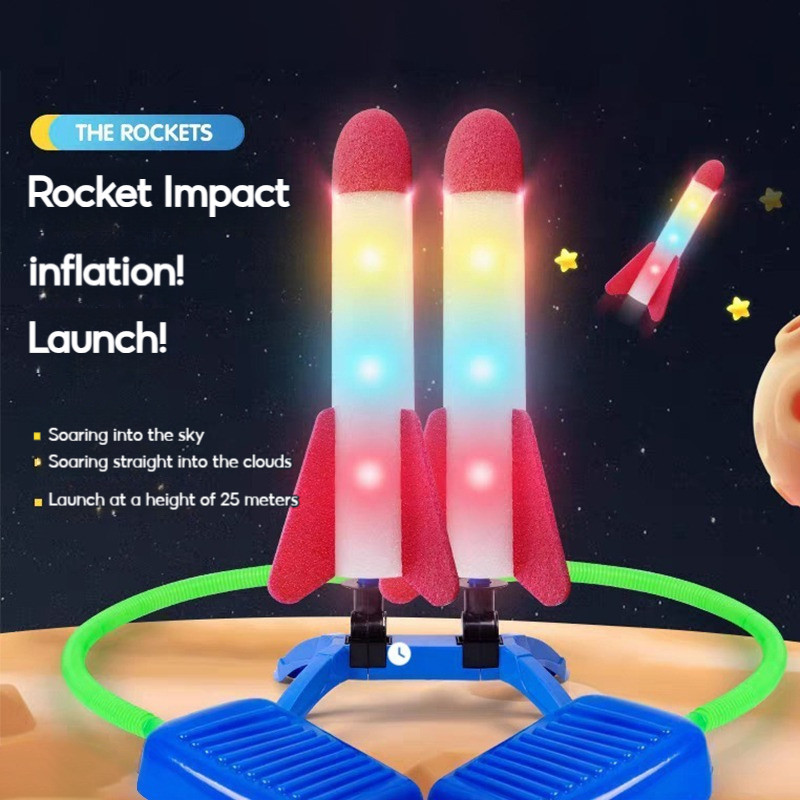 Rocket Launcher Toy Kids Outdoor Toys Foot Operated Transmitter ...