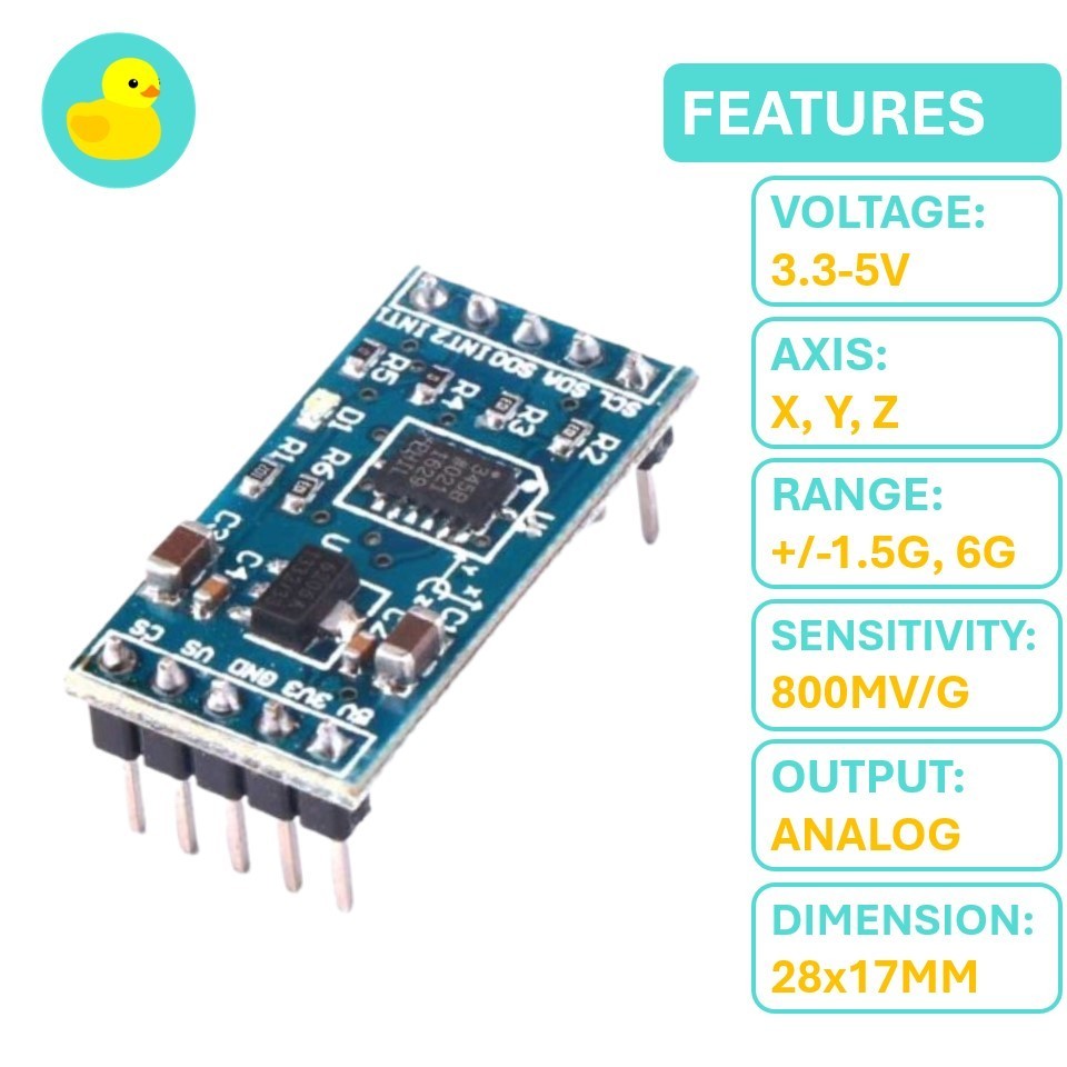 MMA7361 Tilt Angle Sensor 3-Axis Accelerometer Module | Shopee Malaysia