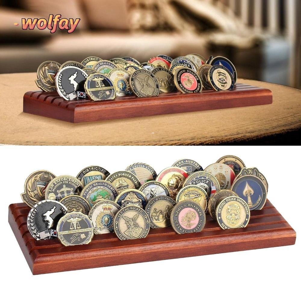 WOLFAY Coin Display Stand, 13 x 5 in 6 Rows Challenge Coin Display ...