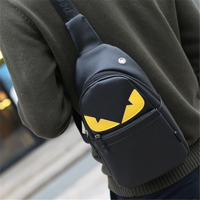 Fendi Chest Bag Male Korean Version Trendy One Shoulder Leather Messenger Bag Casual Student Canvas Small Backpack All Match Little Devi Shopee Malaysia