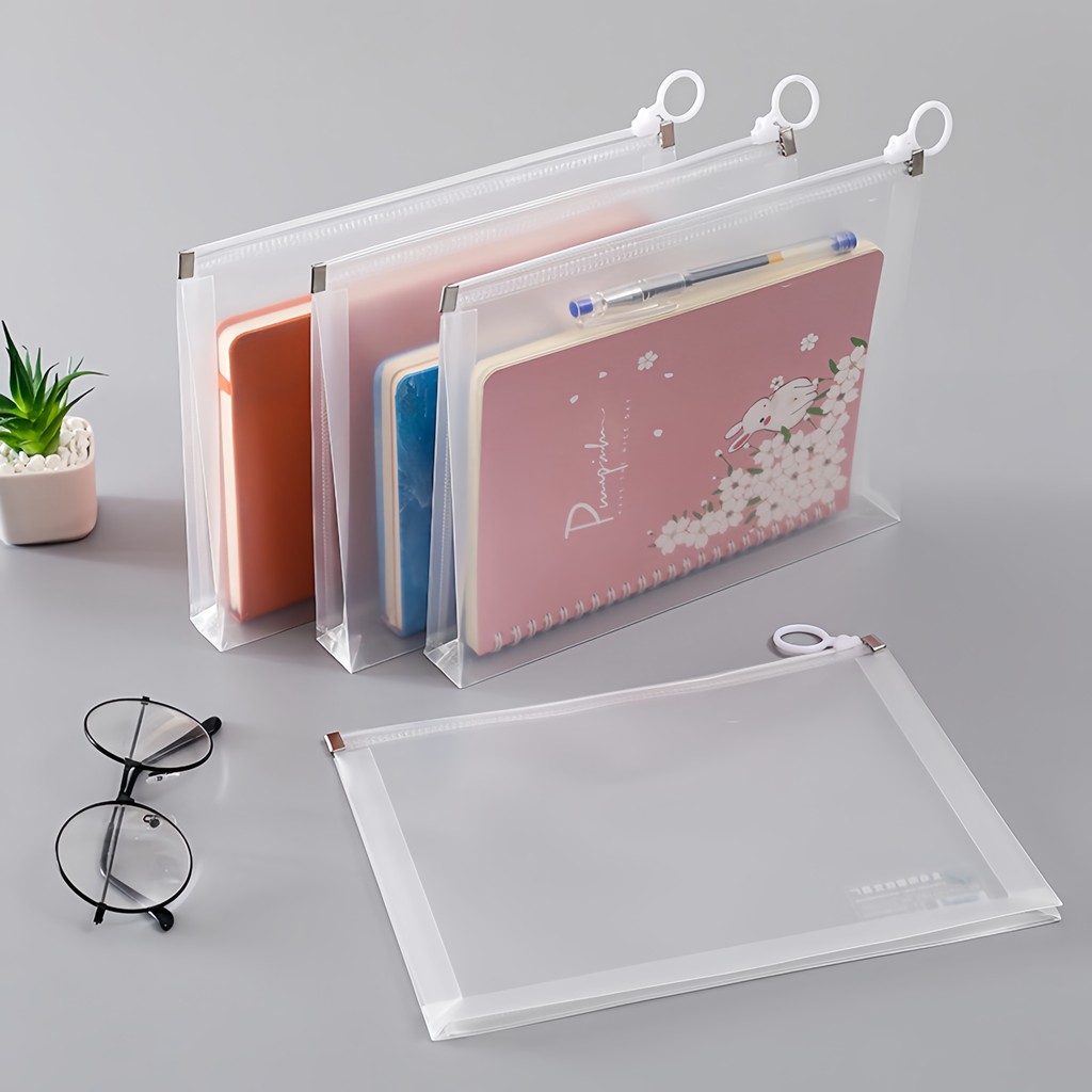 A4 A5 B6 Zipper Pouch Clear Document Bag Book File Folder Stationery ...