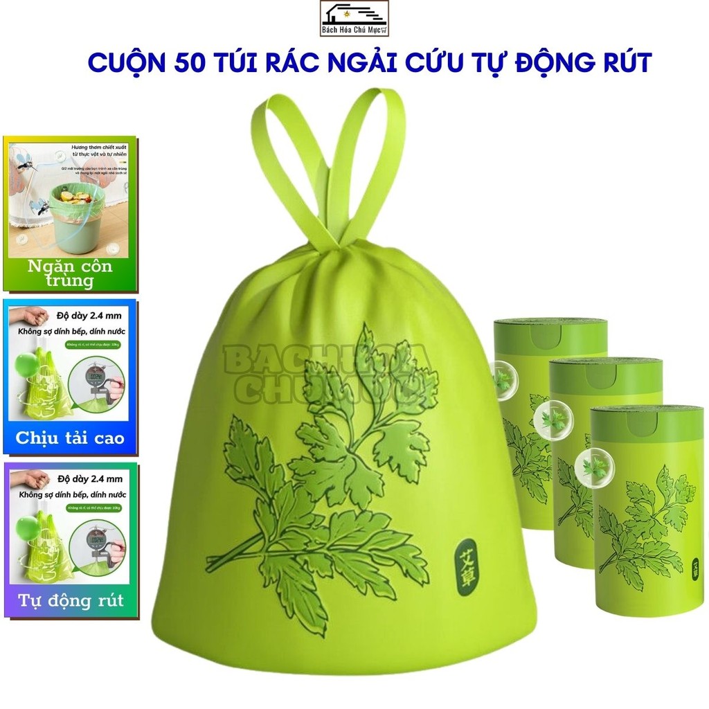 Roll of 50 Biodegradable Mugwort Garbage Bags Anti-Insects, Flies and ...