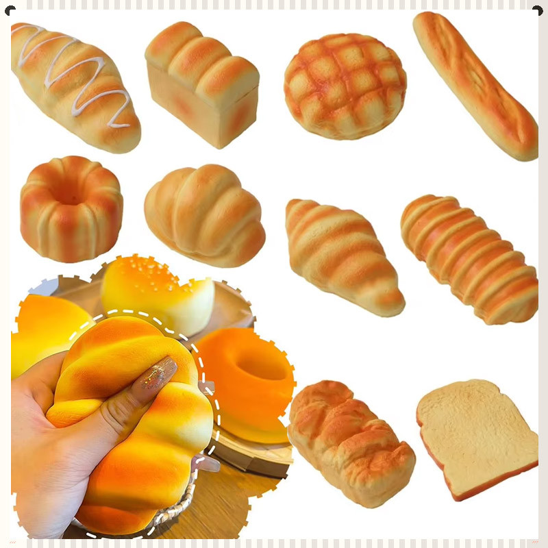 Stress Toy Simulation Bread Toy Stress Relief Food Squishy Toy Squeeze ...
