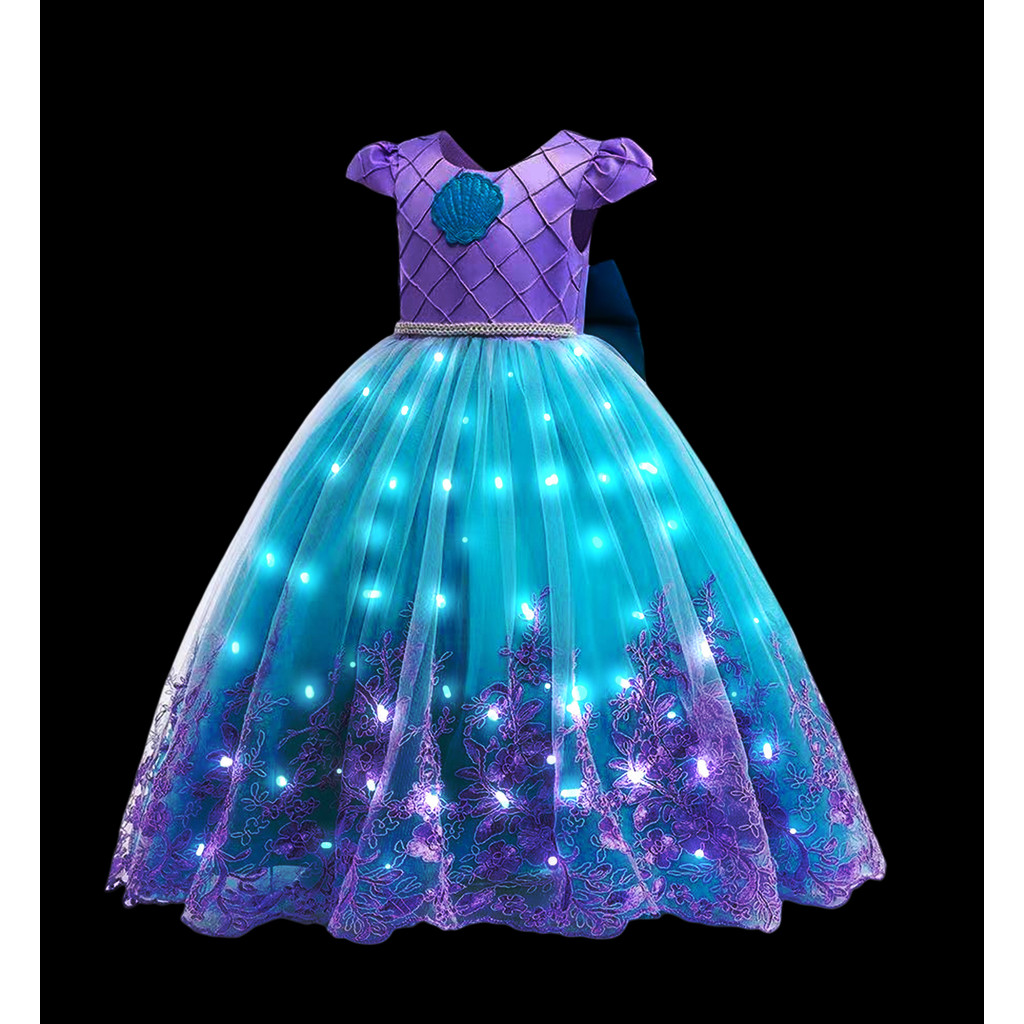 little mermaid dress amazon Amazon.com: PURFEEL Girls Mermaid Princess Dress Kids Mermaid Costume Dress  up for Ariel : Clothing, Shoes & Jewelry