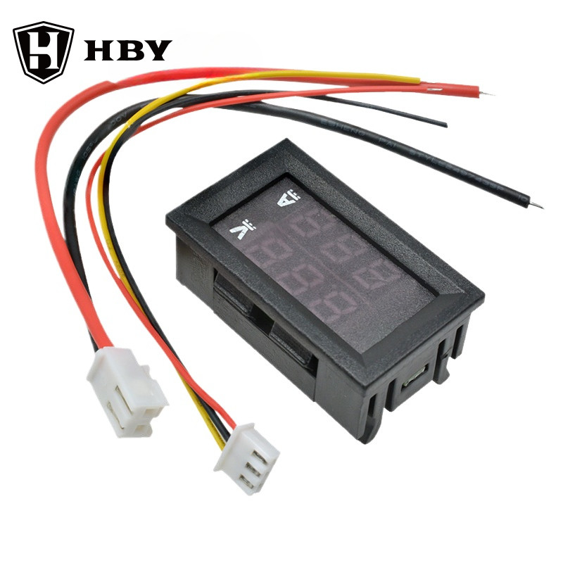 DC 0-100V 10A Digital Voltmeter Ammeter Dual Display Voltage Detector ...