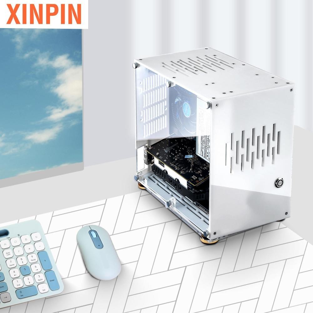 Xinpin Mini ITX Computer Case Professional 360 Degree Open Type Acrylic ...