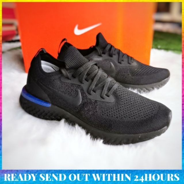 SIZE 37.5 38 NIKE EPIC REACT FLYKNIT ALL BLACK READY STOCK MALAYSIA KASUT PEREMPUAN SELESA WOMEN SHOES SNEAKERS OOTD