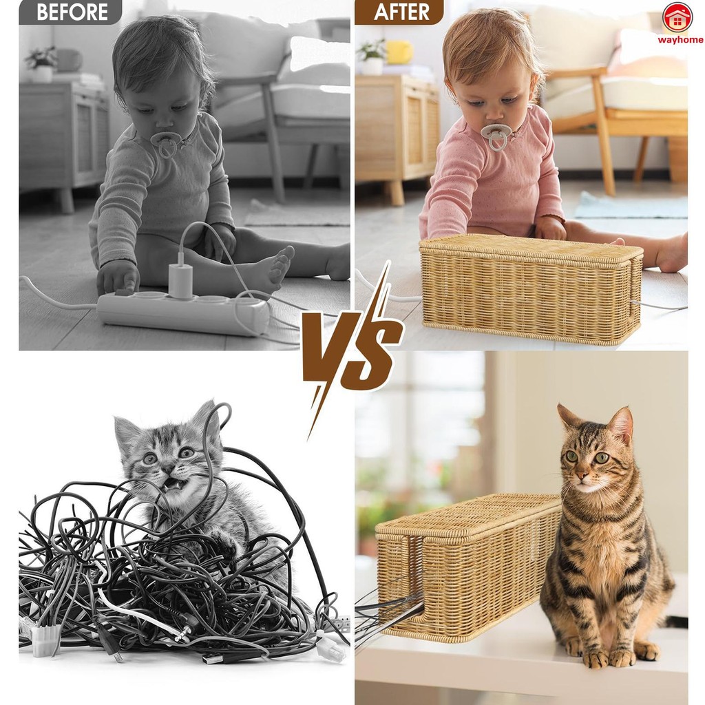 Desk Data Cable Management Hider Box Add a Touch of Rustic Elegance to ...