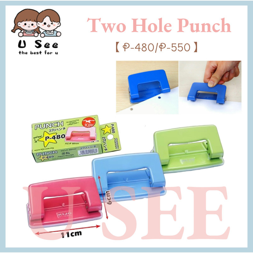Two Hole Punch with Paper Ruler 6mm Pembolong Kertas B-Type 2-Hole ...