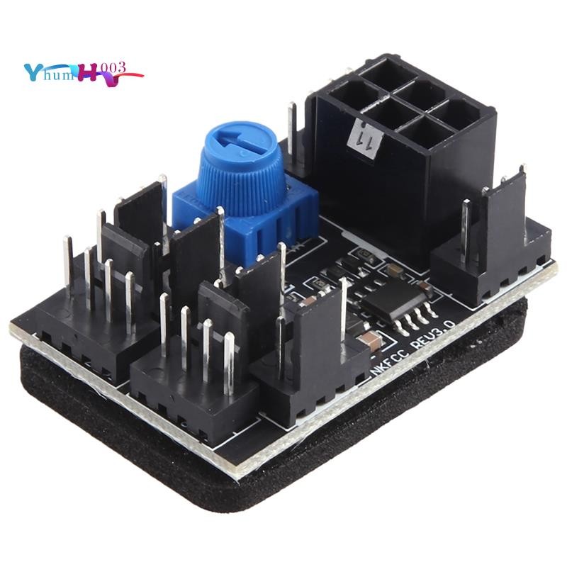 3Pin 4Pin Fan Adapter PWM PC Case Cooling Fan Hub 8Way Splitter 12V