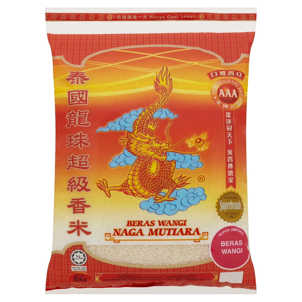 Naga Mutiara Thai Fragrant Rice AAA 5kg | Shopee Malaysia