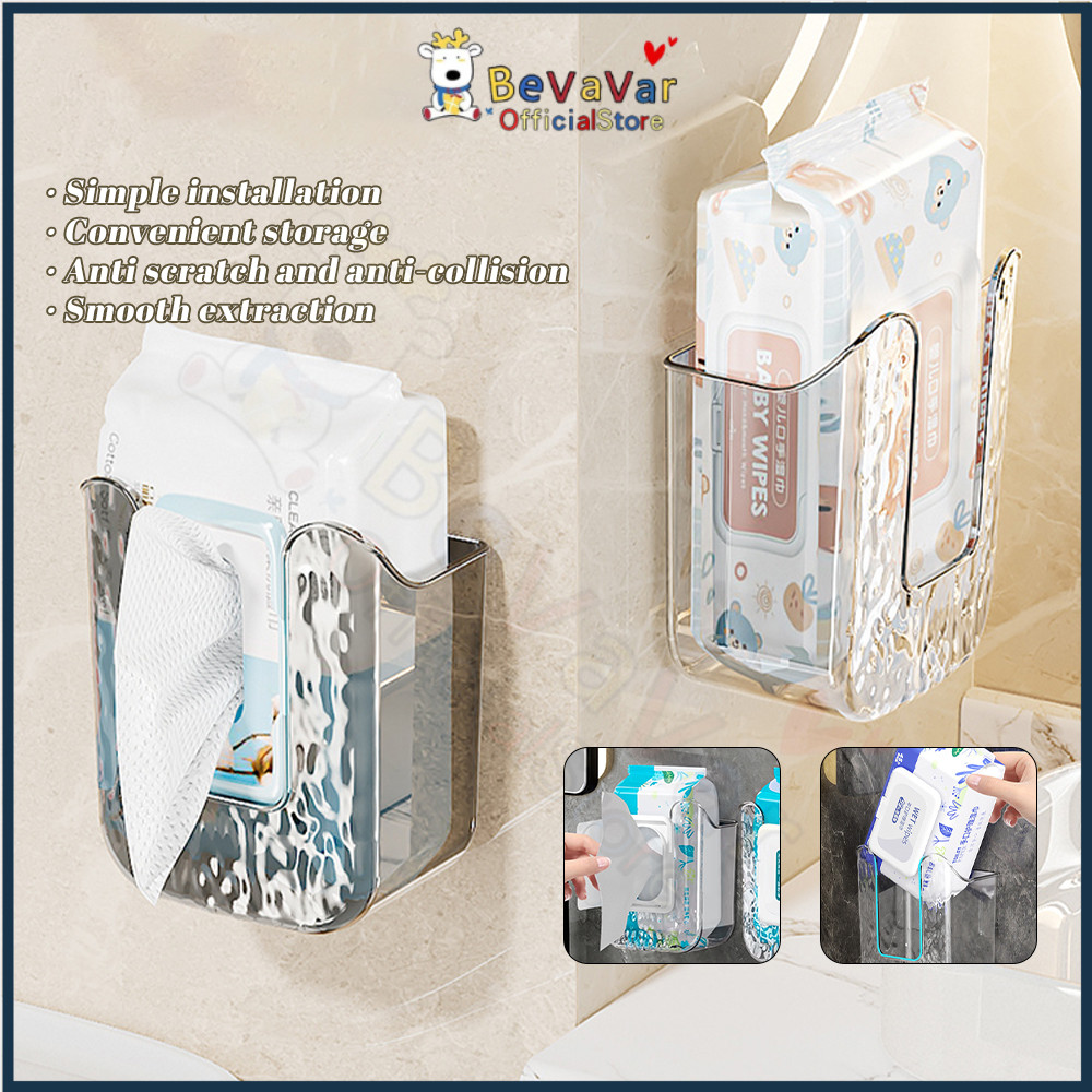 BEVAVAR Pemegang Tisu Self Adhesive Tissue Box Wall Mounted Plastic ...