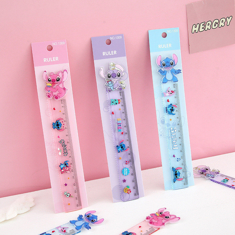 1PCS Cartoon Ruler 15cm Cute Stitch Drawing Ruler Stationery for ...