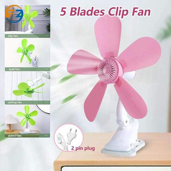 Portable 4in1 5 Soft Blades Adjustable Mini Fan 15W Table Clip Fan Wall ...