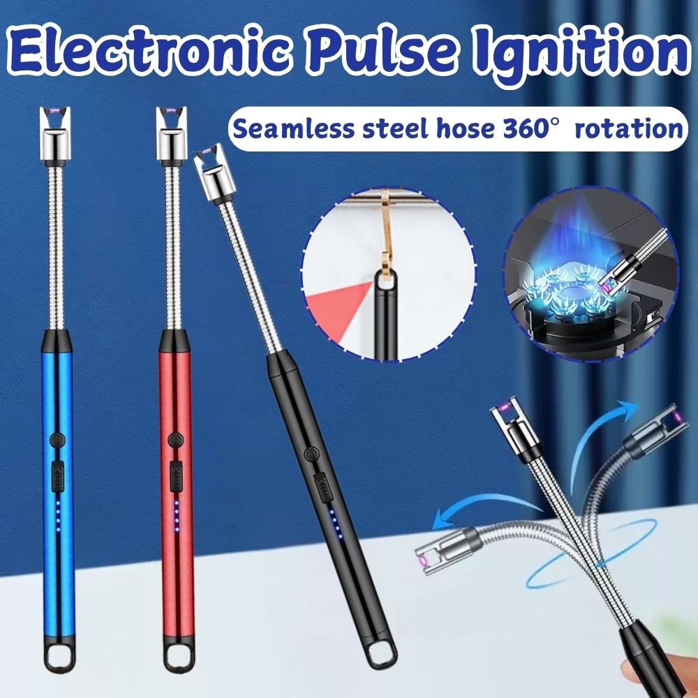 Stove Gas Lighter Pemetik Api Gas Electric Arc Lighter Windproof ...