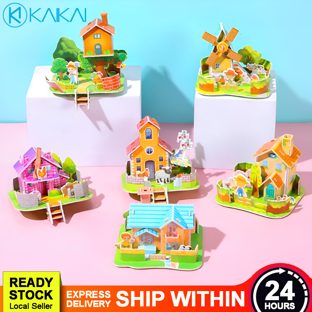 🔥 AKSI OTAK 🔥 3D Jigsaw Puzzle Children Education Building Toys Early ...