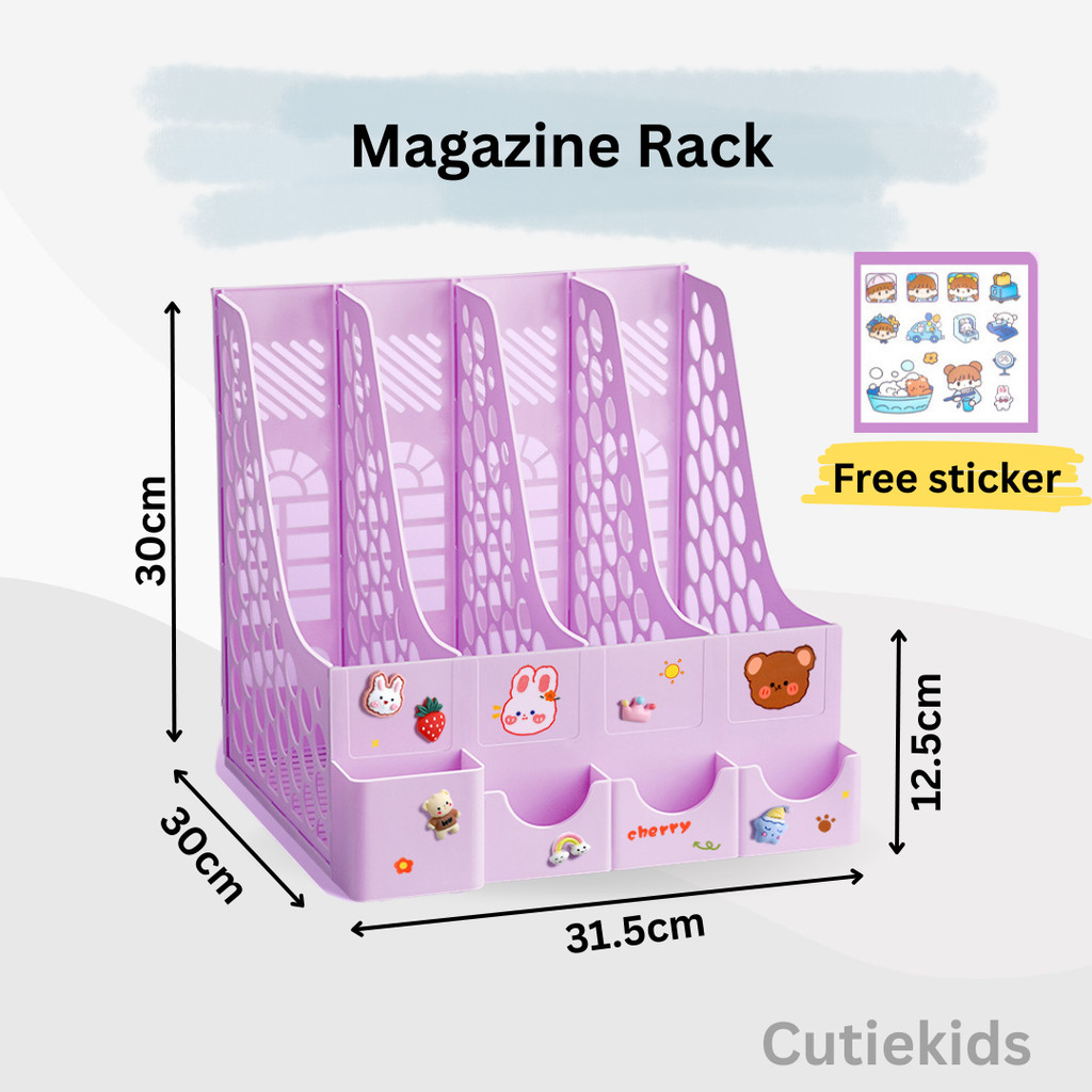 Magazine Rack File Organiser Bookshelf Book Rack Fail Lipat Rak Buku ...