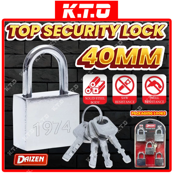 Daizen 2 / 3 / 4 / 5 Pcs High Security Padlock Anti-Theft Solid Steel ...