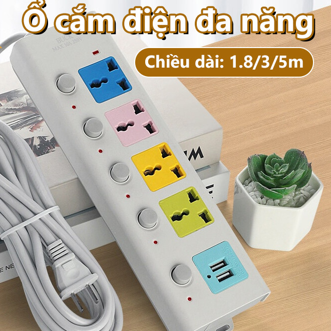 Multifunctional WHITE Power Outlet 4 Ports 2 USB Ports Smart Shockproof ...