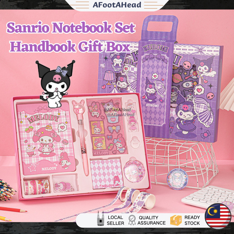Cute Sanrio Kuromi Melody Stationery Gift Box Notebook Set Kids ...