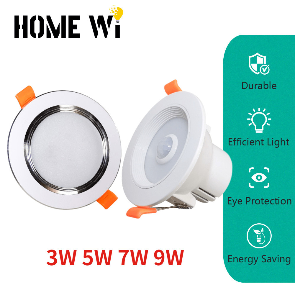 Cold White Light 9w Round 18LED Infrared Sensor Downlight Human Body