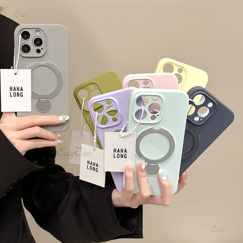 Liquid Silicone Wireless charging Stand Case For iPhone 16 15 14 13 Pro