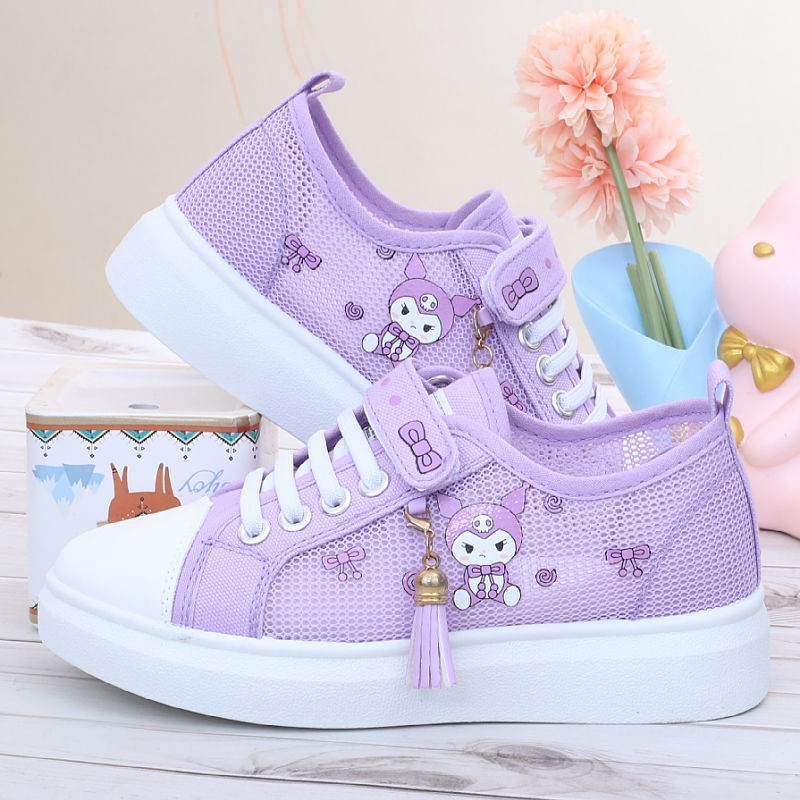 2024 Summer New Fashion Sanrio Kuromi girl canvas shoes spring autumn  sports shoes children's soft-soled sneakers student skate shoes casual  shoes