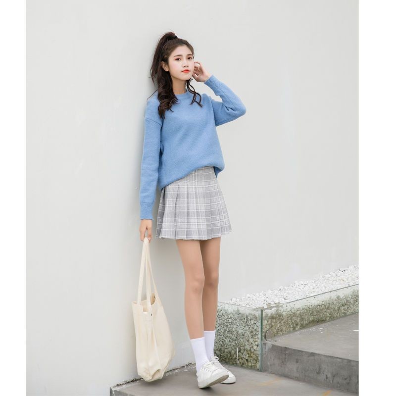 Plaid Woolen Pleated Skirt Women Small Fresh Short Skirt High Waist Slimmer Look Skirt Outer Wear Base A Line Skirt Plaid Woolen Pleated Skirt Women Small Fresh Short Skirt High Waist Slimmer Look