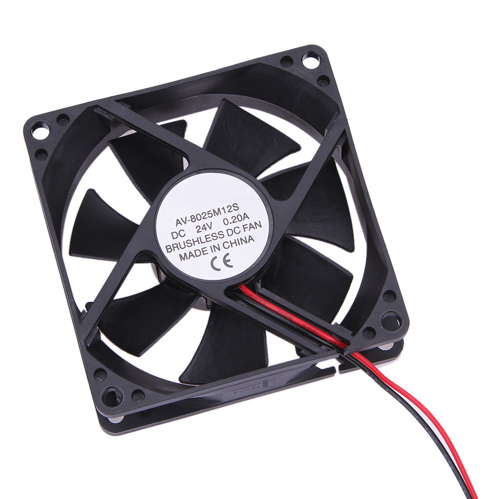 8025S 24V Brushless DC 7 Blade 2 Wires Cooling Fan 80x80x25mm LPE7 ...