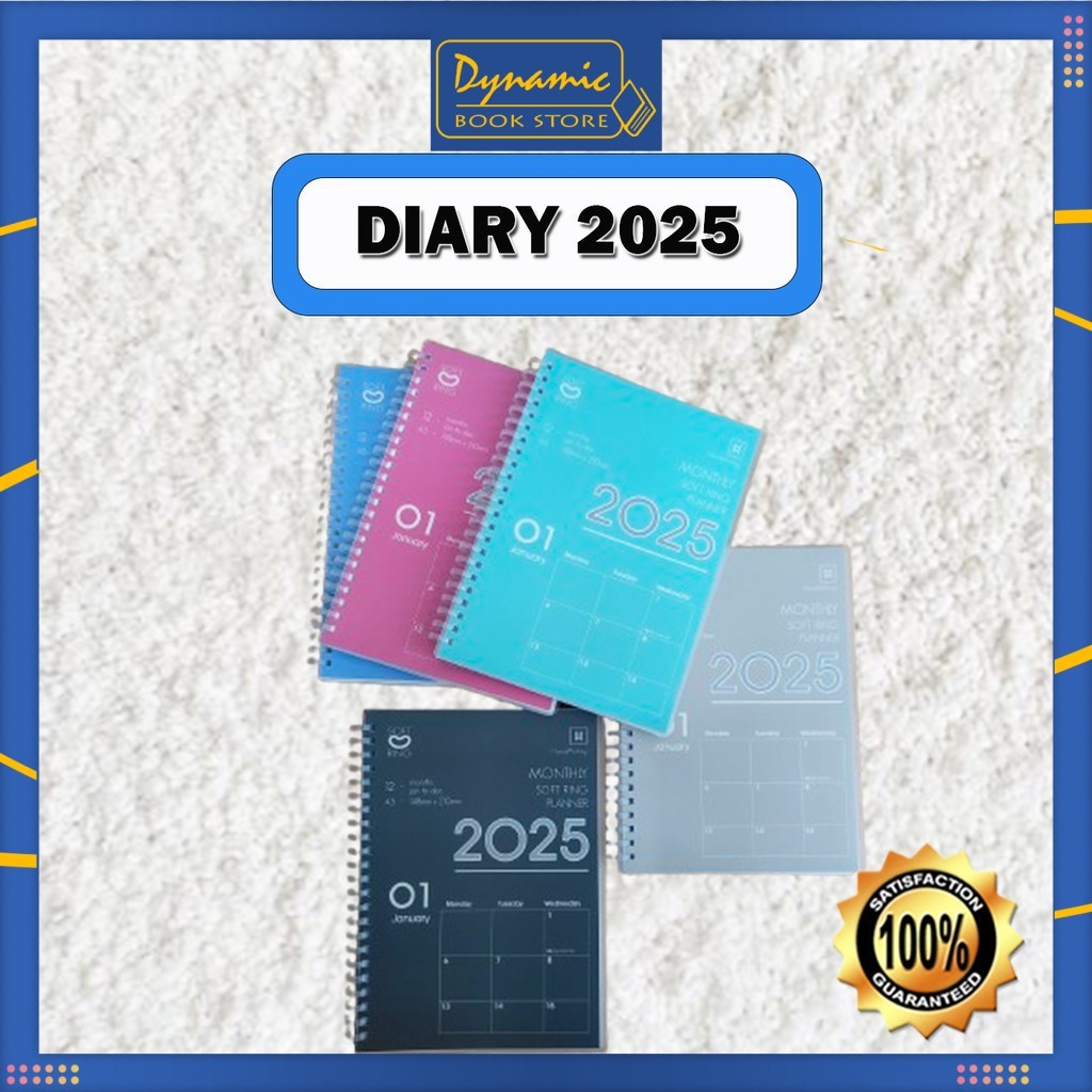 Monthly planner with notebook diary 2025 size a5 b5 shopee malaysia