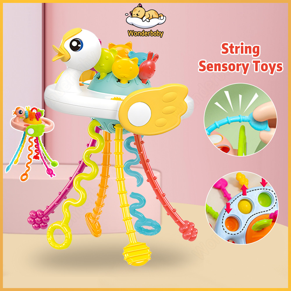 Wonderbaby Sensory Toy for Kids 4IN1 Pull String Toys Baby Lala Toys ...