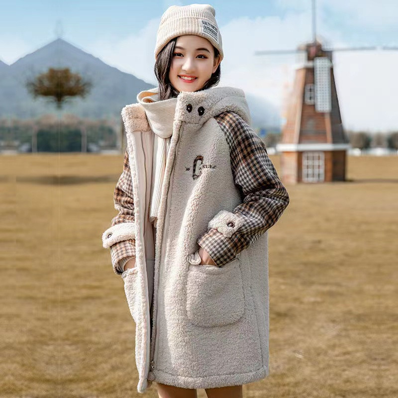 Lamb Wool Coat Women 2024 Winter New Style Girl Preppy Style Thick ...