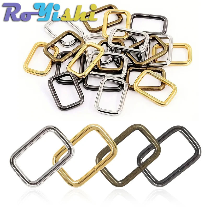 20 Pcs/Pack 10-38mm Metal Rectangle Ring Buckle Slide Loop Ring for ...