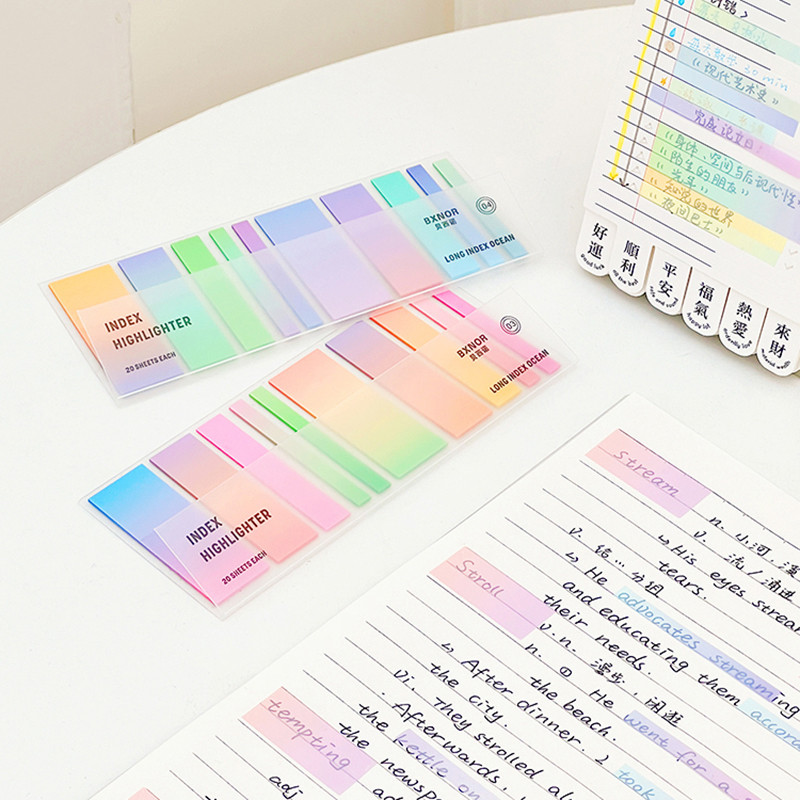 Gradient Color Index Stickers Students DIY Writable Label Stickers For ...