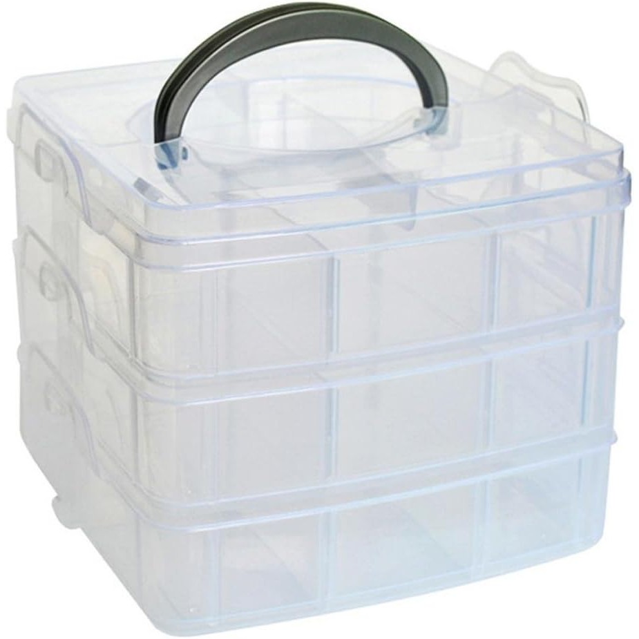 Kamay's Medium 3 Tier Stackable Adjustable Compartment Slot Bead Craft ...
