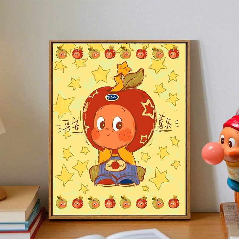 Twinkle twinkleTwinkle星星人数字油画diy填充填色手工手绘丙烯油彩画