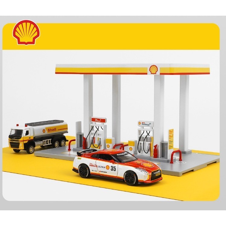 Official Shell petrol station With Diecast Nissan Skyline GTR And Oil ...