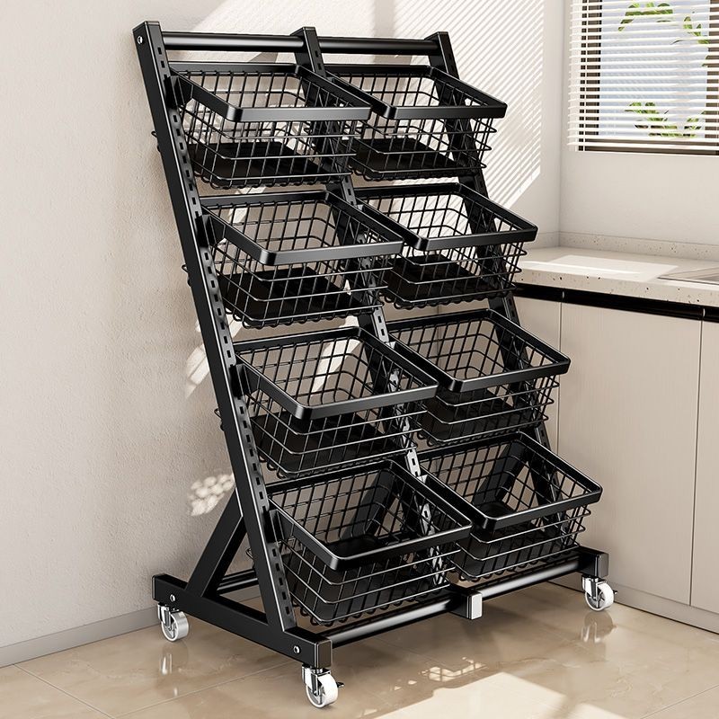 Kitchen vegetable rack floor multi-layer vegetable basket sundries ...