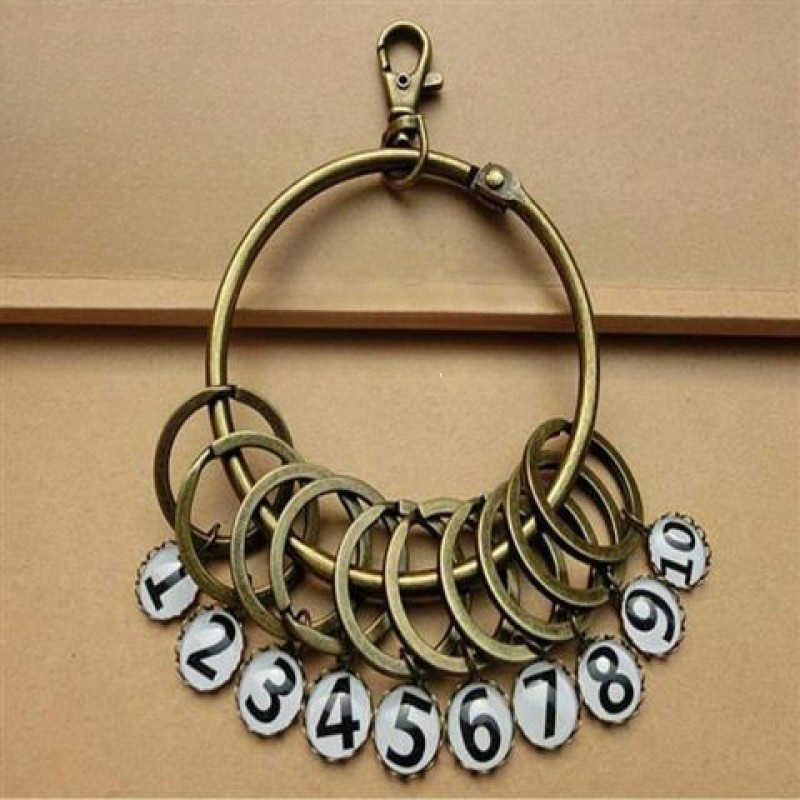 Retro Keychain Thickened Keyring Ring Key Drive Large Keychain ...
