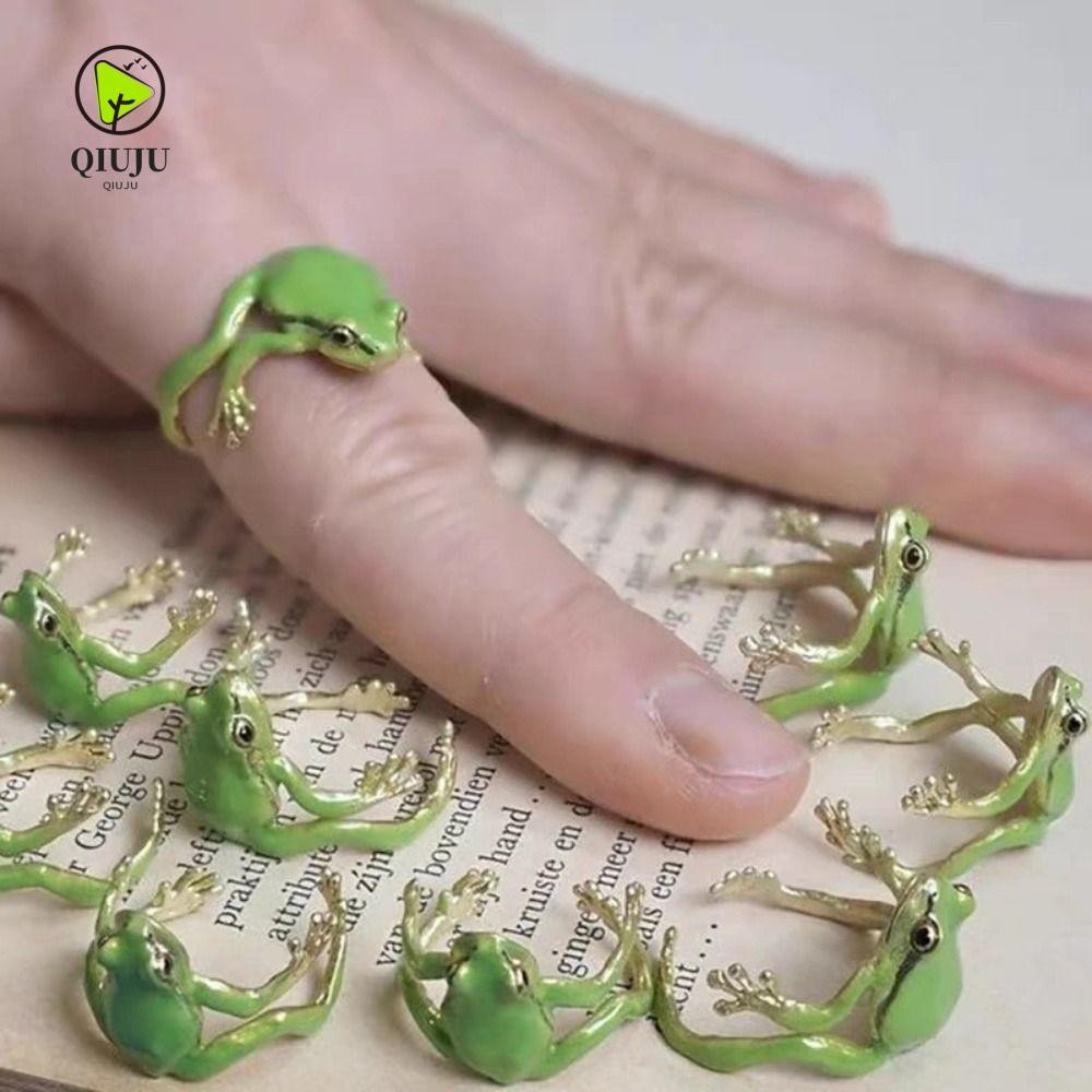 QIUJUU Tree Frog Ring, Originality Alloy Frog Open Rings, Cute Opening ...