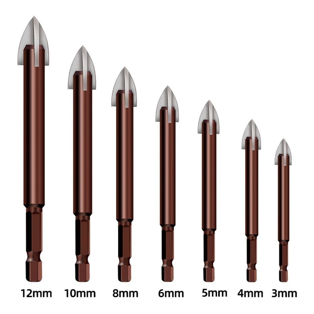 [BTSL] Cross Hex Tile Bits Glass Concrete Hole Opener Triangle Drill 3 ...