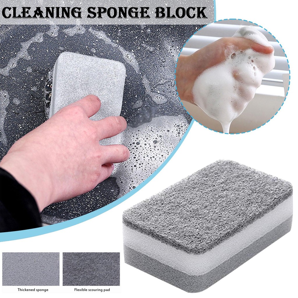 Cleaning Sponge Block Scouring Pad Dishwashing Cloth Sponge Double ...