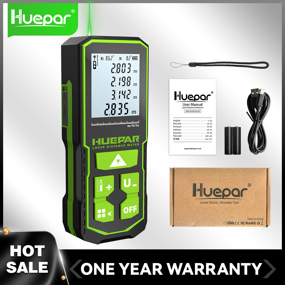 Huepar Laser Distance Measuring Meters Tool with Angle Sensor