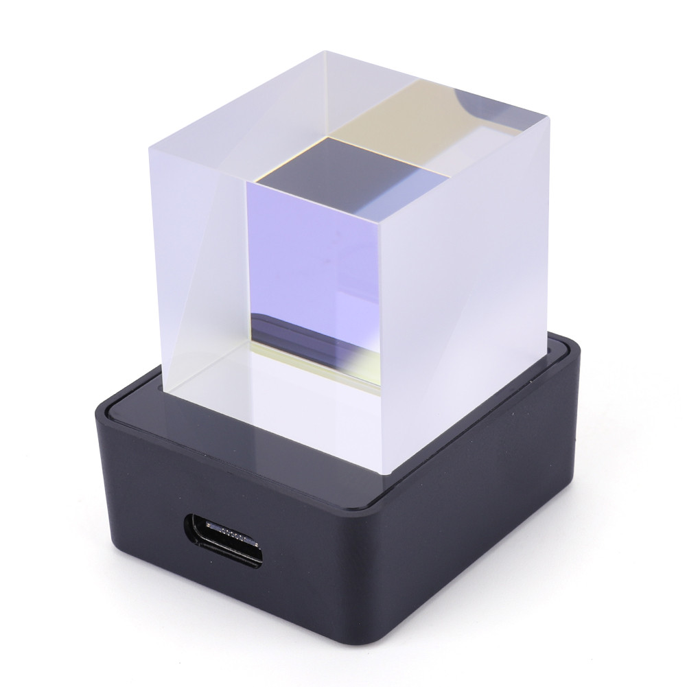 Crystal Cube Holographic Desktop Smart Weather Station Digital Clock ...