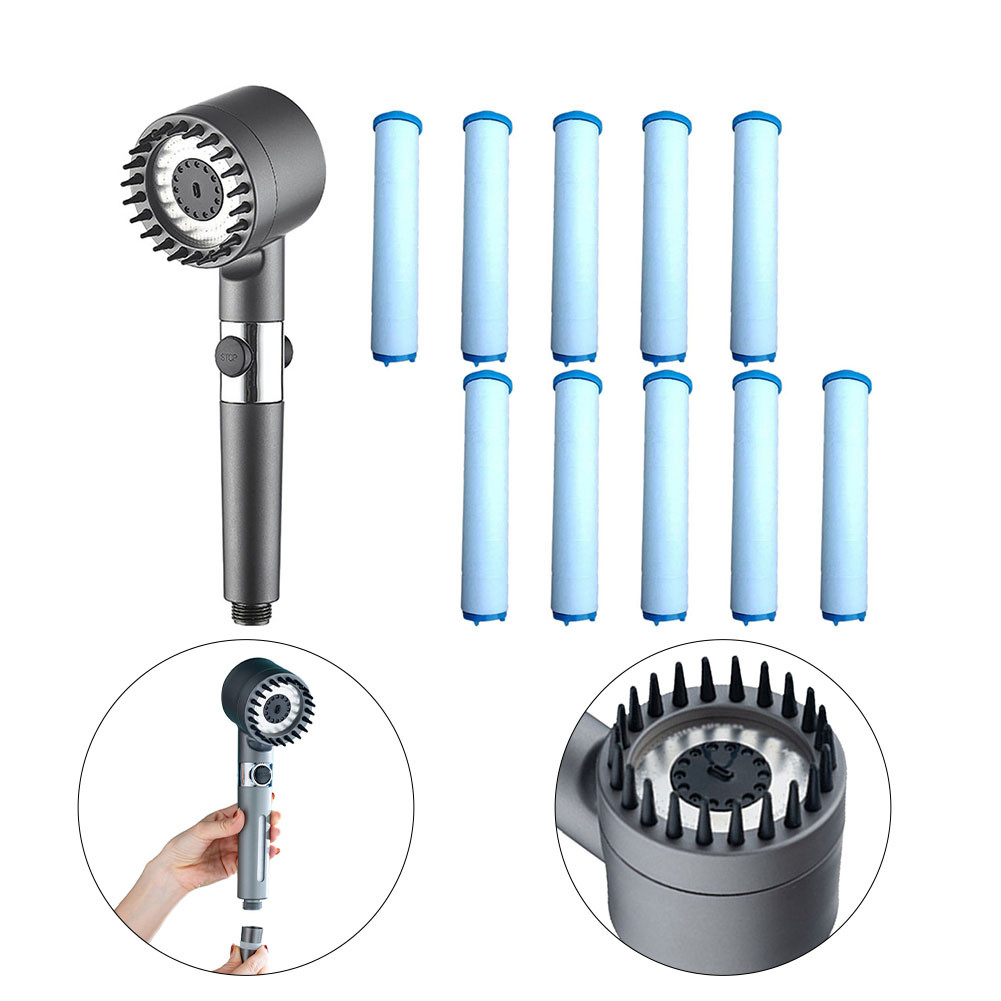 4 in 1 Massage Shower 3 Modes High Pressure Water Saving Rain Shower ...