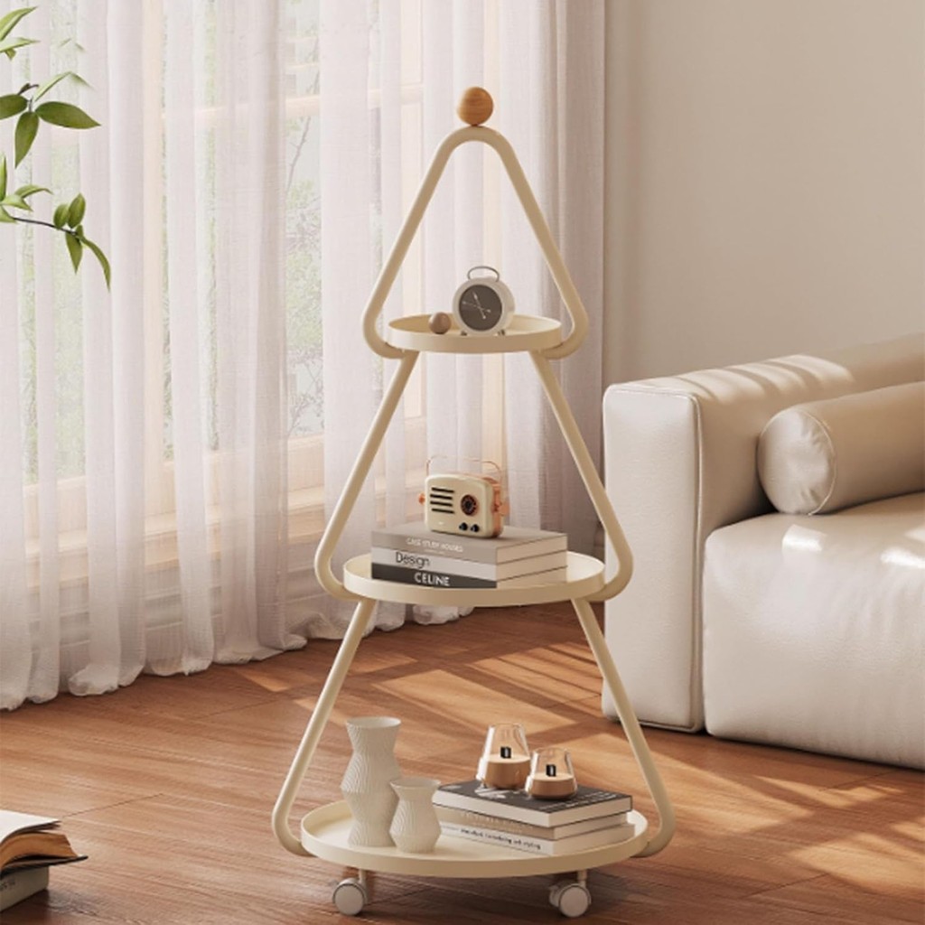3-Tier Tree-Shaped Side Table, Metal Rolling Cart, 3 Tier Christmas ...